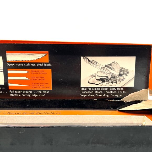 Vintage Automagic Slicer Knife Regent Sheffield Dynachrome Stainless Steel Blade - Picture 5 of 16
